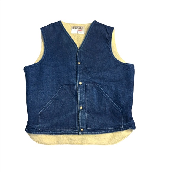 Vintage Walls Blizzard-Pruf Denim Sherpa Fleece Lined Work Vest - Picture 1 of 4